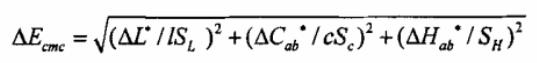 CMC色差公式0629